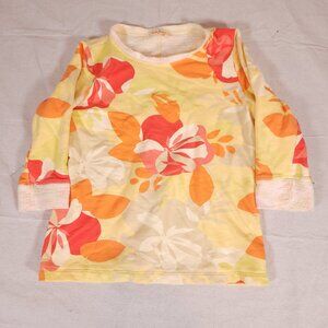 Fresh Produce Floral Terry Lined Soft Sweater Womens Medium Beach Summer USA